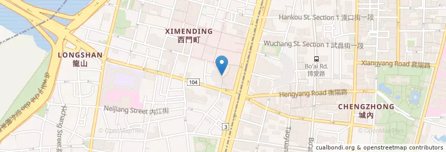 Mapa de ubicacion de 繼光香香雞 en تايوان, تايبيه الجديدة, تايبيه, 萬華區.