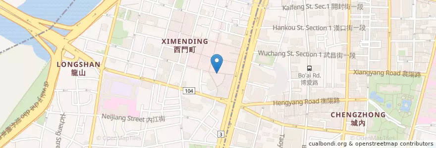Mapa de ubicacion de 一條龍餃子店 en تايوان, تايبيه الجديدة, تايبيه, 萬華區.