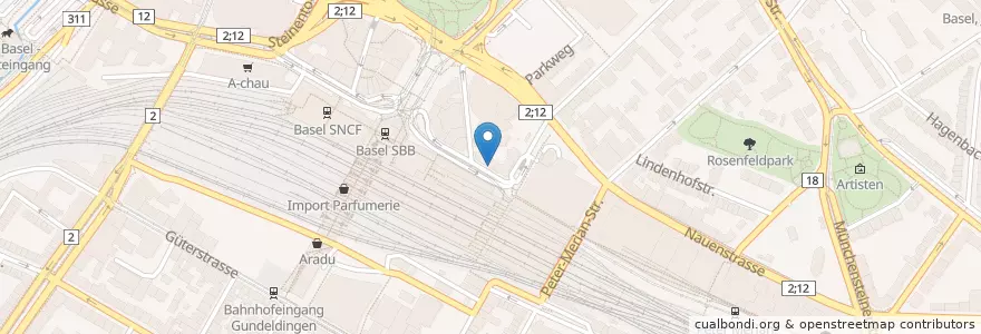 Mapa de ubicacion de Steinbock en Suiza, Basilea-Ciudad, Basilea.