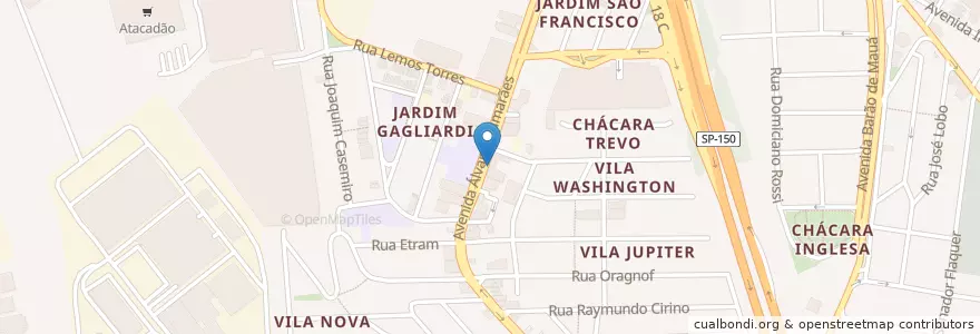 Mapa de ubicacion de Subway en Brazilië, Regio Zuidoost, São Paulo, Região Geográfica Intermediária De São Paulo, Região Metropolitana De São Paulo, Região Imediata De São Paulo, São Bernardo Do Campo.