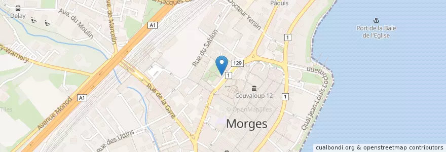 Mapa de ubicacion de Square des Charpentiers en سوئیس, Vaud, District De Morges, Morges.