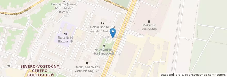 Mapa de ubicacion de Аптека 36,6 en Rusia, Distrito Federal Central, Óblast De Vorónezh, Городской Округ Воронеж.