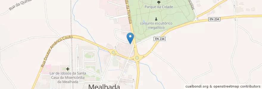 Mapa de ubicacion de snackbar en Португалия, Aveiro, Центральный Регион, Baixo Vouga, Mealhada, Mealhada, Ventosa Do Bairro E Antes.