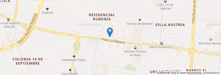 Mapa de ubicacion de ATM BAC Rubenia en Никарагуа, Departamento De Managua, Managua (Municipio).