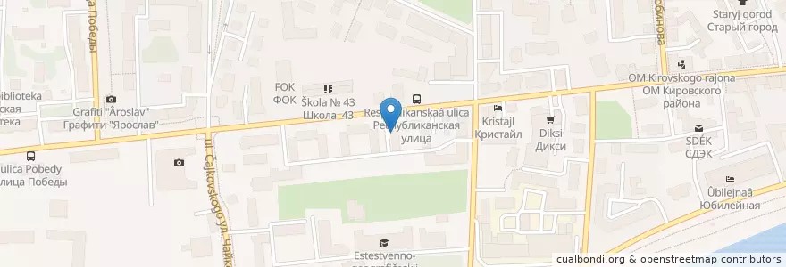 Mapa de ubicacion de ПНИ en Rusia, Distrito Federal Central, Óblast De Yaroslavl, Ярославский Район, Городской Округ Ярославль.