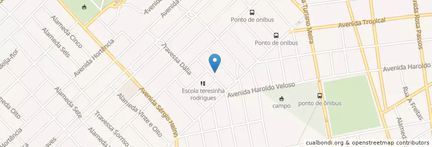 Mapa de ubicacion de Escola teresinha rodrigues en 브라질, 북부지방, 파라, Região Geográfica Intermediária De Santarém, Microrregião De Santarém, 산타렝.