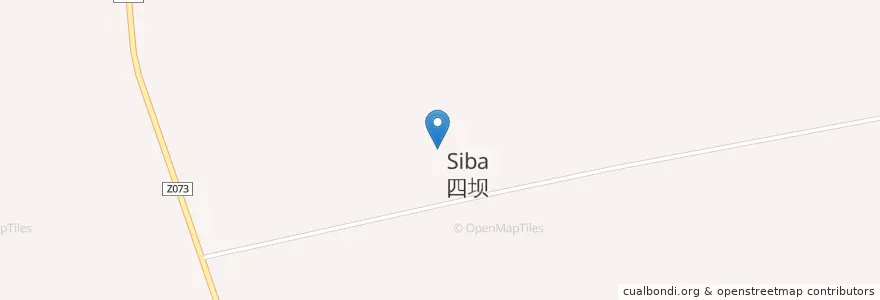 Mapa de ubicacion de 四坝村 en الصين, قانسو, زهانغي, 山丹县 (Shandan), 四坝村.