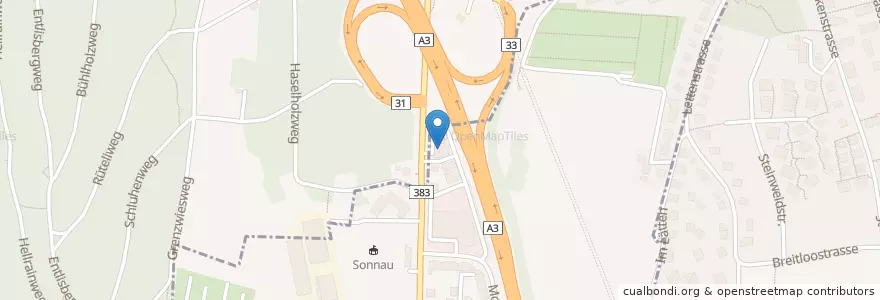 Mapa de ubicacion de Coop Tankstelle Adliswil en Suisse, Zurich, Bezirk Horgen, Adliswil.