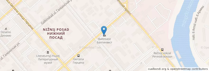 Mapa de ubicacion de Балтинвест en Rusland, Северо-Западный Федеральный Округ, Oblast Vologda, Вологодский Район, Городской Округ Вологда.