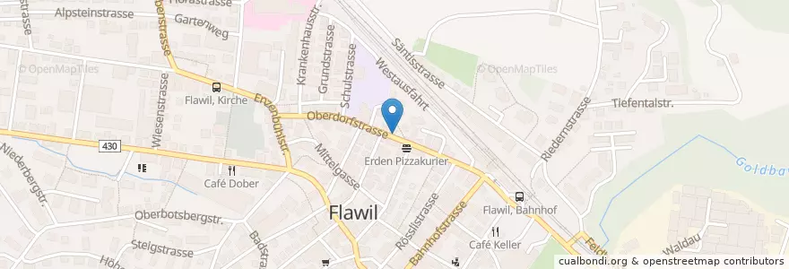 Mapa de ubicacion de Restaurant Freihof en Suíça, Sankt Gallen, Wahlkreis Wil, Flawil.