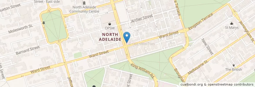 Mapa de ubicacion de Zaep Tastes of Thailand en 오스트레일리아, South Australia, Adelaide, Adelaide City Council.
