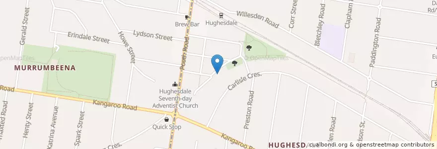 Mapa de ubicacion de Hughesdale Kindergarten en Australie, Victoria.