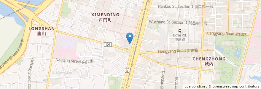 Mapa de ubicacion de 白木屋西門店 en تايوان, تايبيه الجديدة, تايبيه, 萬華區.