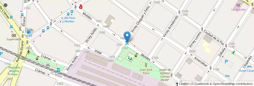Mapa de ubicacion de 258 - Plaza J.J. Paso en 阿根廷, Ciudad Autónoma De Buenos Aires, 布宜诺斯艾利斯, Comuna 13.
