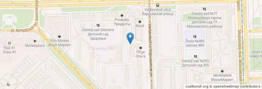Mapa de ubicacion de Санкт-Петербург en Rusland, Северо-Западный Федеральный Округ, Oblast Leningrad, Sint-Petersburg, Московский Район.