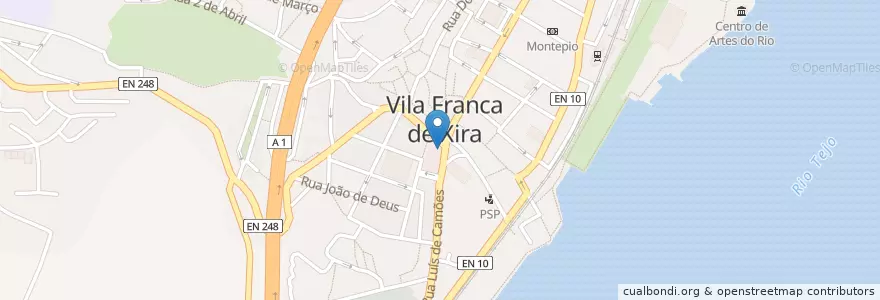 Mapa de ubicacion de CTT en ポルトガル, Área Metropolitana De Lisboa, Lisboa, Grande Lisboa, Vila Franca De Xira, Vila Franca De Xira.