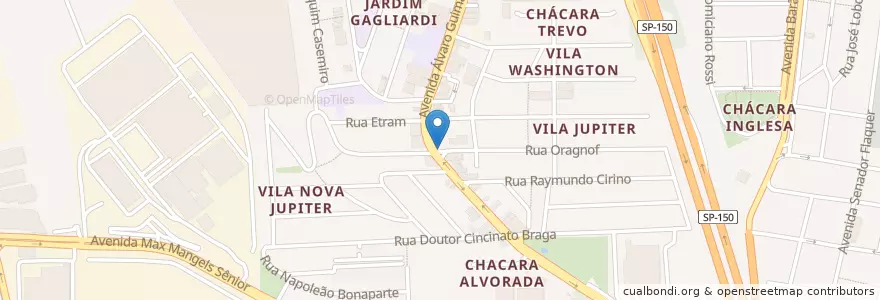 Mapa de ubicacion de Ponto 38 en ブラジル, 南東部地域, サンパウロ, Região Geográfica Intermediária De São Paulo, Região Metropolitana De São Paulo, Região Imediata De São Paulo, São Bernardo Do Campo.