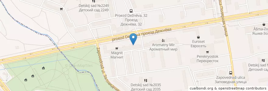 Mapa de ubicacion de Додо Пицца en Rússia, Distrito Federal Central, Москва, Северо-Восточный Административный Округ, Район Южное Медведково.