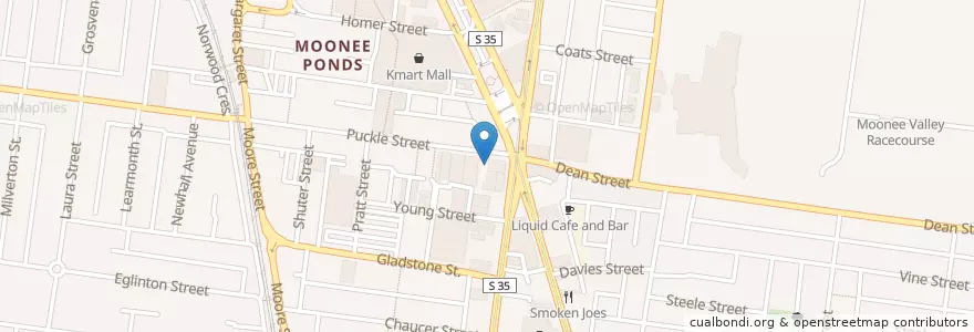Mapa de ubicacion de Moonee Art Space en Australie, Victoria, City Of Moonee Valley.