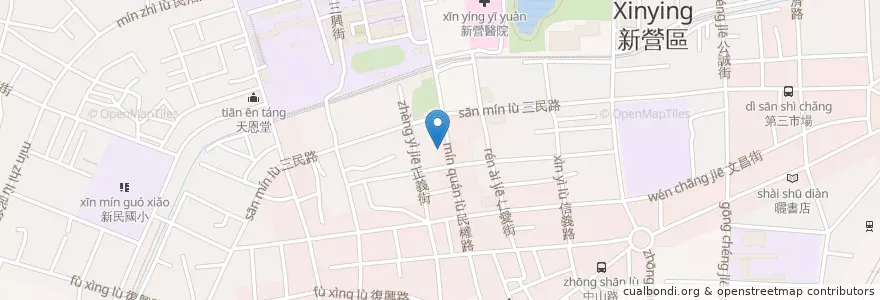 Mapa de ubicacion de 天主教堂 en Taïwan, Tainan, District De Xinying.