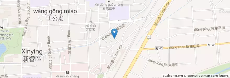 Mapa de ubicacion de 龍聖宮 en Taiwan, Tainan, Xinying.
