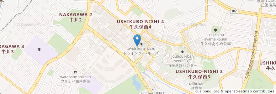 Mapa de ubicacion de おひさま薬局 en ژاپن, 神奈川県, 横浜市, 都筑区.
