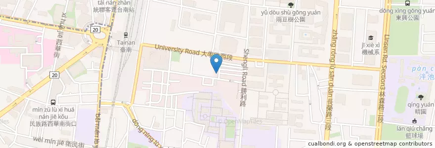 Mapa de ubicacion de 活力小廚 en تایوان, 臺南市, 東區.