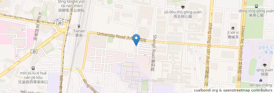 Mapa de ubicacion de 大鐵板 en 台湾, 台南市, 東区.