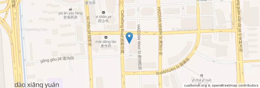 Mapa de ubicacion de 北京中关村支行 en Chine, Pékin, Hebei, 海淀区.