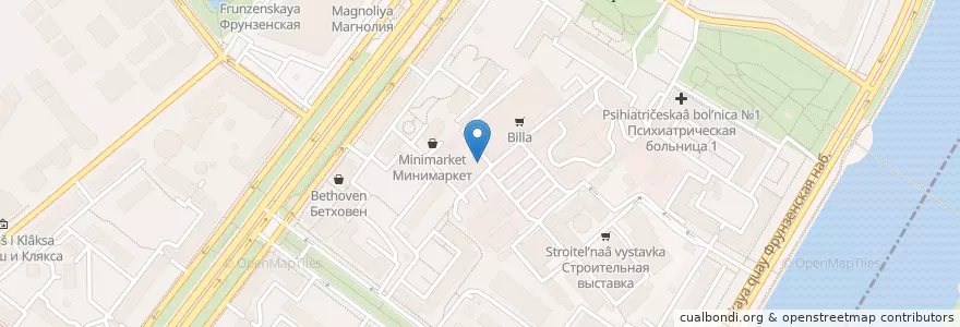 Mapa de ubicacion de Столовая на Фрунзенской en Rusland, Centraal Federaal District, Moskou, Центральный Административный Округ, Район Хамовники.