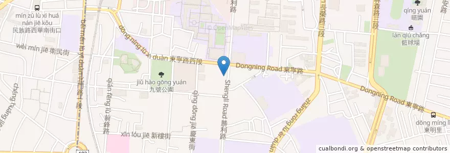 Mapa de ubicacion de 顏舍鍋物 en 臺灣, 臺南市, 東區.