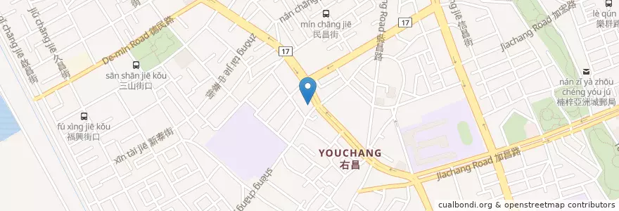 Mapa de ubicacion de 君王薑母鴨 en Taiwán, Kaohsiung, 楠梓區.