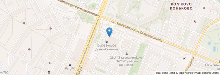Mapa de ubicacion de АСНА en Russie, District Fédéral Central, Moscou, Юго-Западный Административный Округ, Район Коньково.