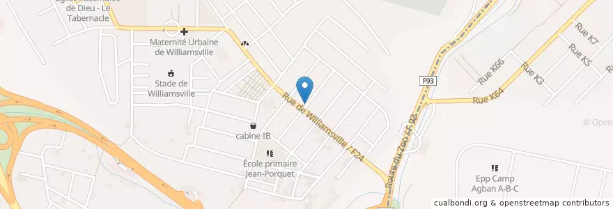 Mapa de ubicacion de Restaurant italien en コートジボワール, アビジャン, Adjamé.