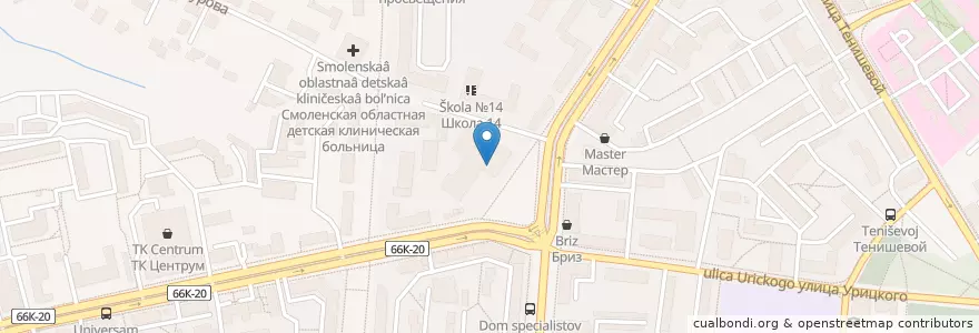 Mapa de ubicacion de Killfish en Rusland, Centraal Federaal District, Oblast Smolensk, Смоленский Район, Городской Округ Смоленск.