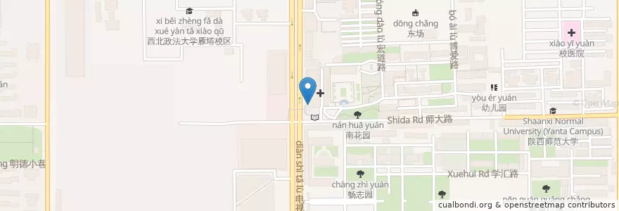 Mapa de ubicacion de 中国农业银行 en China, Shaanxi, 西安市, 雁塔区 (Yanta).