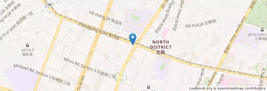 Mapa de ubicacion de 劉家肉粽 en 臺灣, 臺南市.