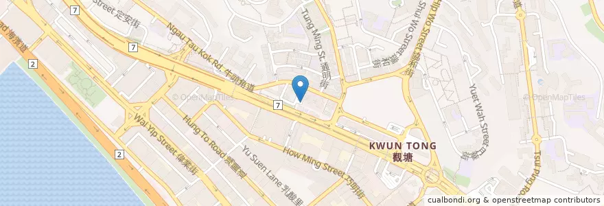 Mapa de ubicacion de 裕民中心停車場 Yue Man Centre Car Park en Çin, Guangdong, Hong Kong, Kowloon, Yeni Bölgeler, 觀塘區 Kwun Tong District.