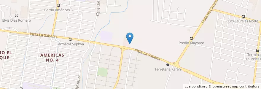 Mapa de ubicacion de Restaurante El Madroño en Nicaragua, Departamento De Managua, Managua (Municipio).