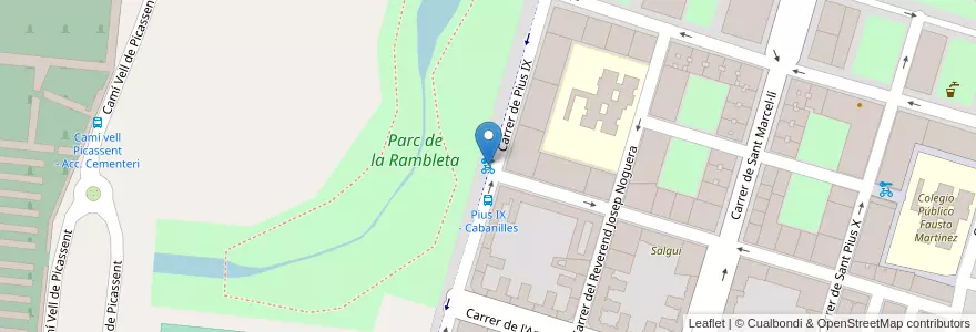 Mapa de ubicacion de 259 Pius IX - Poliesportiu Rambleta en スペイン, バレンシア州, València / Valencia, Comarca De València, València.