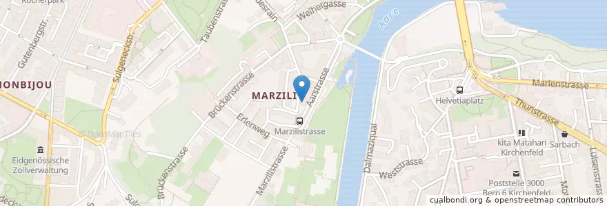 Mapa de ubicacion de Marcel's Marcili en Svizzera, Berna, Verwaltungsregion Bern-Mittelland, Verwaltungskreis Bern-Mittelland, Bern.