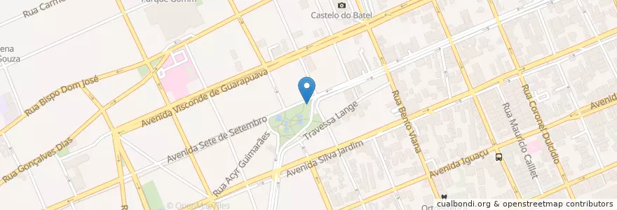Mapa de ubicacion de Café da Praça do Japão en ブラジル, 南部地域, パラナ, Região Geográfica Intermediária De Curitiba, Região Metropolitana De Curitiba, Microrregião De Curitiba, クリチバ.