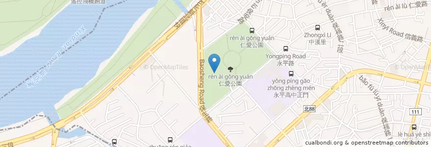 Mapa de ubicacion de 仁愛公園露天音樂台 en Taiwan, Neu-Taipeh, Yonghe.