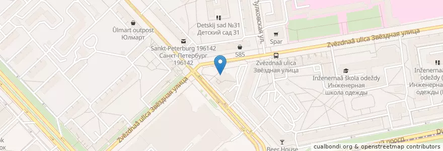 Mapa de ubicacion de Балтийский Банк en Russie, District Fédéral Du Nord-Ouest, Oblast De Léningrad, Saint-Pétersbourg, Московский Район, Округ Звёздное.