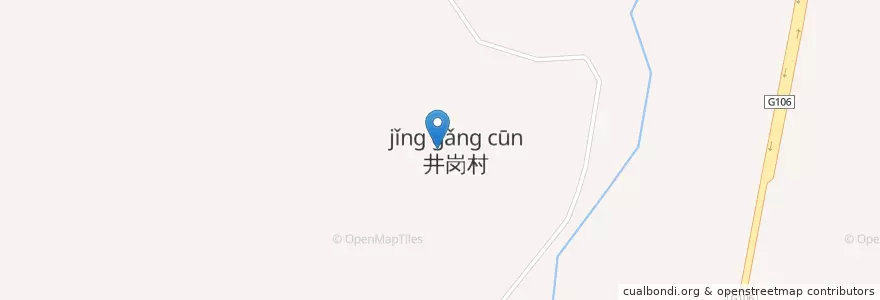 Mapa de ubicacion de 井岗村 en China, Guangdong, Qingyuan City, Fogang County, 井岗村.