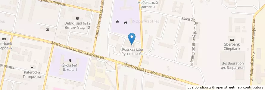 Mapa de ubicacion de Русская изба en ロシア, 中央連邦管区, モスクワ州, Можайский Городской Округ.