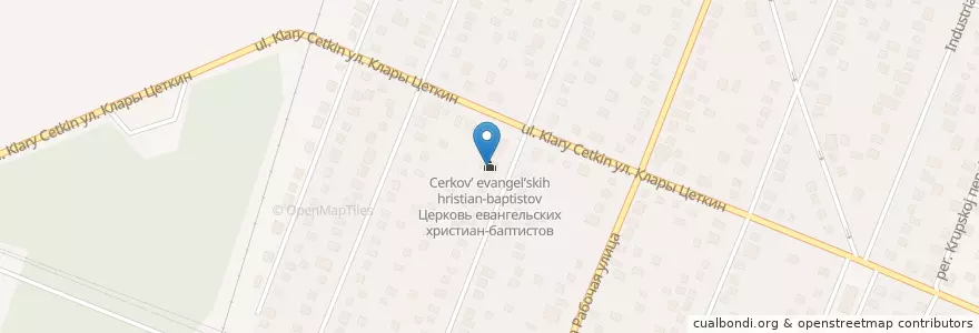 Mapa de ubicacion de Церковь евангельских христиан-баптистов en ロシア, シベリア連邦管区, ケメロヴォ州, ケメロフスキー地区, ケメロヴォ管区.