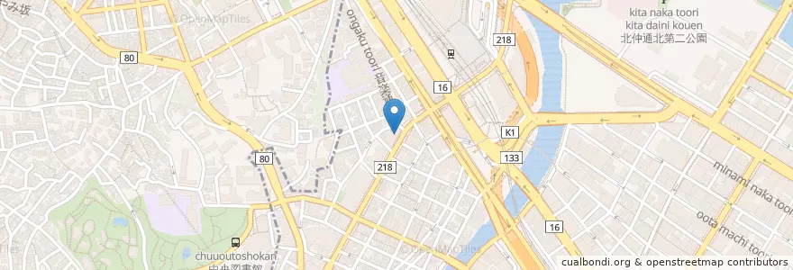Mapa de ubicacion de 三菱東京UFJ銀行 en Japonya, 神奈川県, 横浜市, 西区.