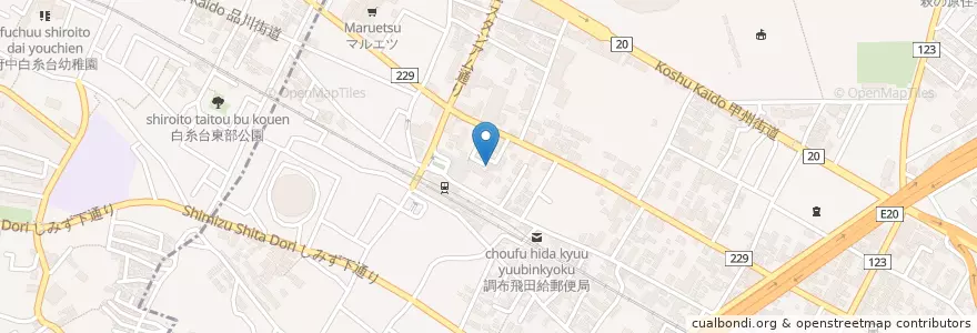Mapa de ubicacion de カフェクーノ en 日本, 東京都, 調布市.