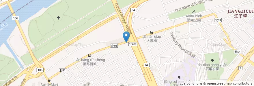 Mapa de ubicacion de 喝桶海 en Taiwan, Nuova Taipei, Distretto Di Banqiao.
